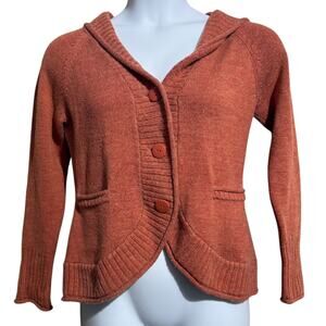 Territory Ahead terracotta wool blend hooded cardigan w/ pockets women's medium